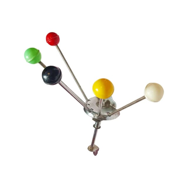 Red Spanish Vintage Wall Coat Rack with Colored Balls, 1960s For Sale - Image 8 of 18