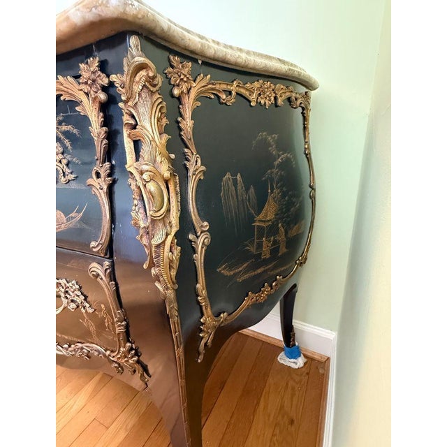 Louis XV Chinoiserie Marble Top Commode For Sale - Image 9 of 10