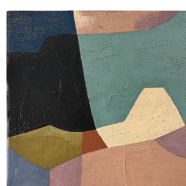 Mid-Century Modern Contemporary Abstract 8"x10" Jewel Oil Painting, Unframed For Sale - Image 3 of 5