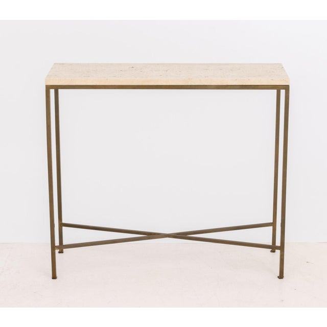 Modern Paul McCobb Style Brass Console Table For Sale - Image 3 of 8