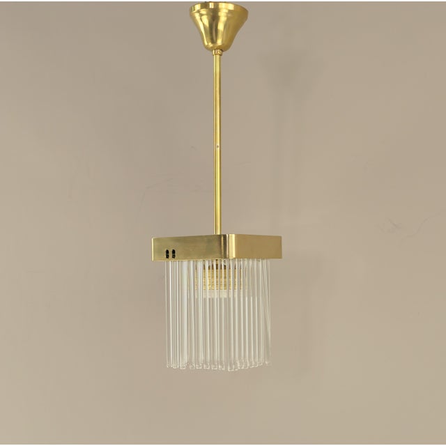 Brass Hanging Lamp with Glass Rods, Italy, 1960s For Sale - Image 12 of 12