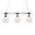Rosewood & Chrome Hanging Lamp with Three Lights and Glass Globes, 1960s For Sale