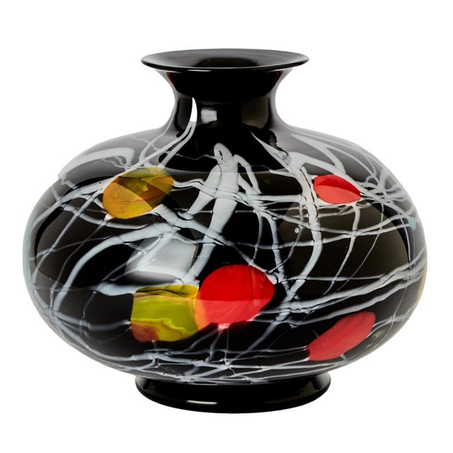 1990s Versace & Archimede Seguso Murano Blown Glass Footed Vase For Sale - Image 5 of 10