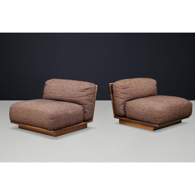 Exceptional and highly collectible pair of “Pianura” lounge chairs, designed by Mario Bellini for Cassina in 1971. An...