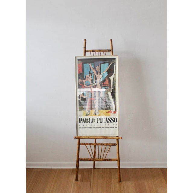 Vintage Boho "Tortoise Shell" Style Burnt Bamboo Easel For Sale - Image 11 of 12