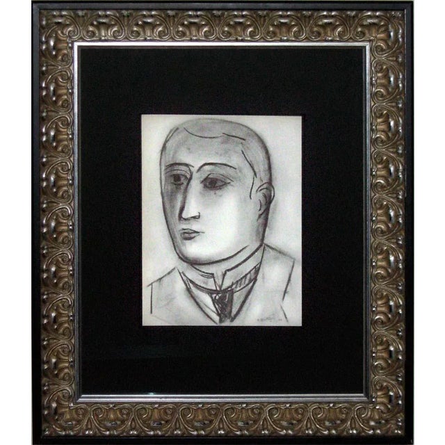 Antique White Abstract Henri Matisse Original Signed Lithograph "Portrait D'Appolinaire" For Sale - Image 8 of 8