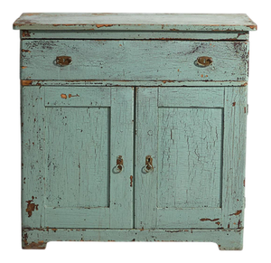 Antique Chest of Drawers with Mint Green Patina, 1920s