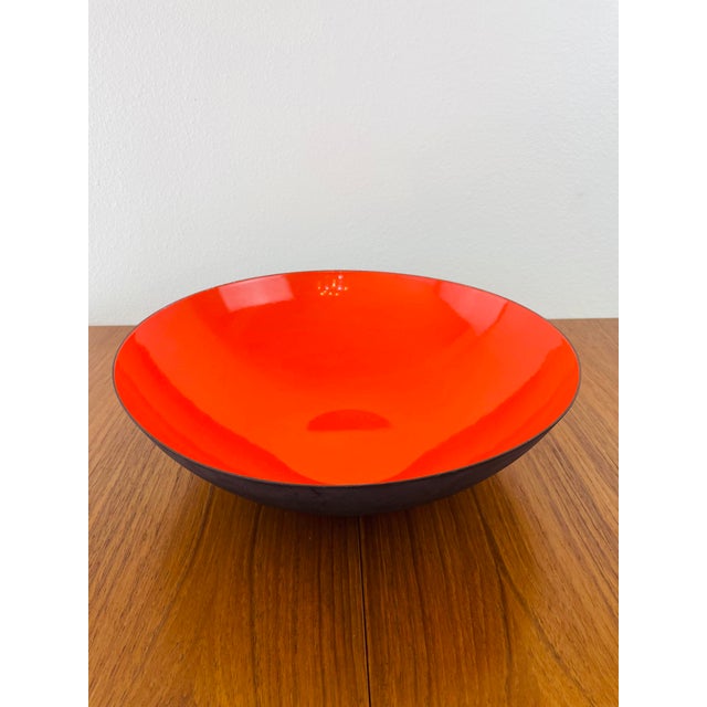 Mid-Century Modern Vintage 1950s Krenit Denmark Large 15" Orange Enameled Bowl For Sale - Image 3 of 10