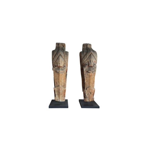 Tribal Pair of Antique Singa Sculptures, Batak Tribe Sumatra, Early 20th Century For Sale - Image 3 of 8