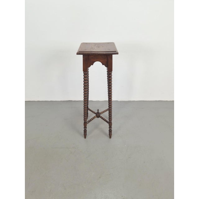 English Oak Bobbin Side Table for Plants, 1930 For Sale - Image 3 of 8