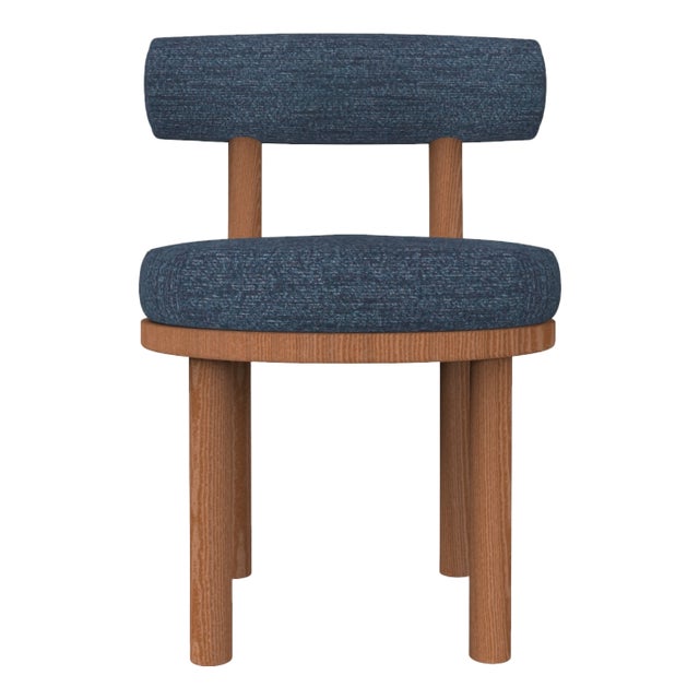 Moca Chair in Tricot Dark Seafoam Fabric and Smoked Oak by Studio Rig for Collector For Sale