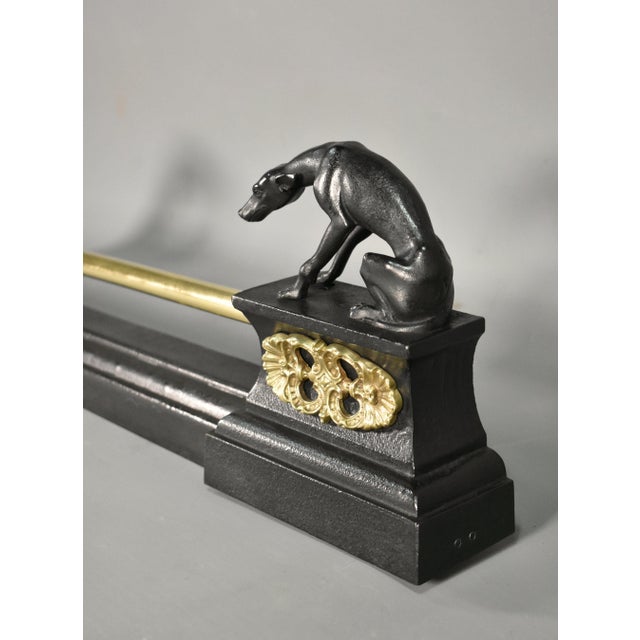 Antique French Fireplace Fender with Greyhounds in Bronze, 1800s For Sale - Image 12 of 17