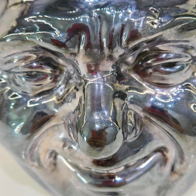 Mid-Century Modern Vintage Reed & Barton “Sunny Jim” Silver Plate Figural Face Water Pitcher, Marked 5640 – Mid‑Century Barware & Collectible Serveware For Sale - Image 3 of 10