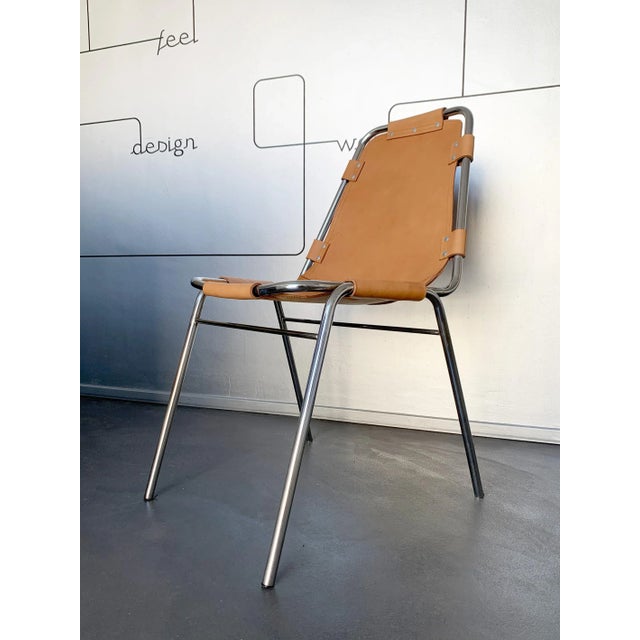 Dining Chair with New Leather by Charlotte Perriand for Les Arcs, 1960s For Sale - Image 14 of 15