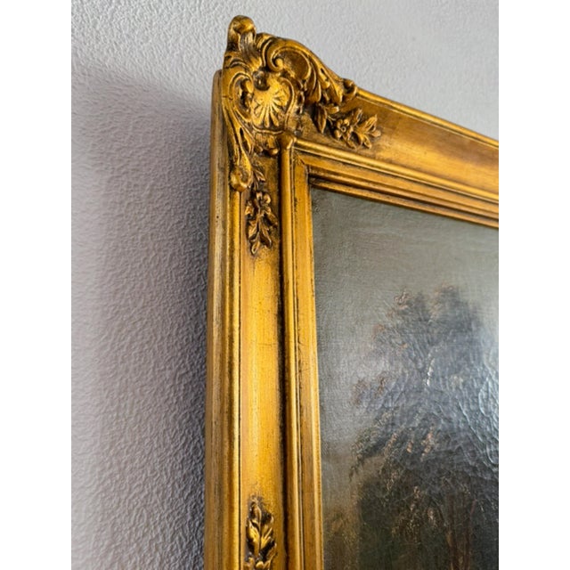 French Artist, Romanticist Lake Scene, 19th Century, Oil on Canvas For Sale - Image 3 of 12