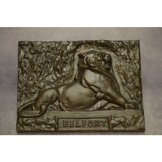 Bronze Lion de Belfort Plate from Douchy Tourcoing, Early 19th Century For Sale - Image 5 of 9