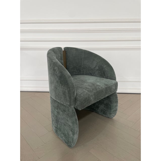 Bently Green and Gold Armchair For Sale - Image 4 of 6
