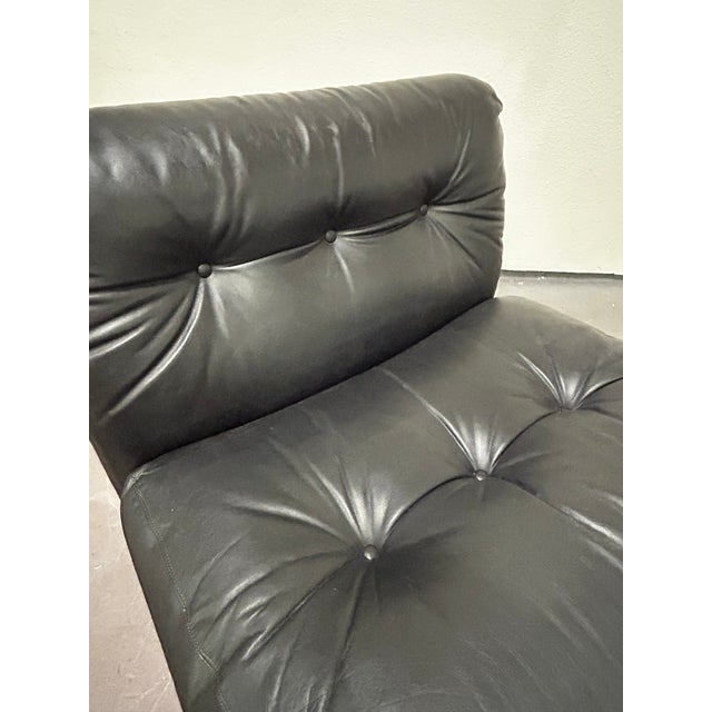 Circa 1970 Original Black Leather Amanta Lounge Chairs by Mario Bellini for C&b Italia For Sale - Image 13 of 18