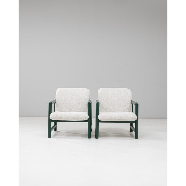 Mid-Century Modern 20th Century Czech Lounge Chairs With Green Tubular Frames - A Pair For Sale - Image 3 of 18