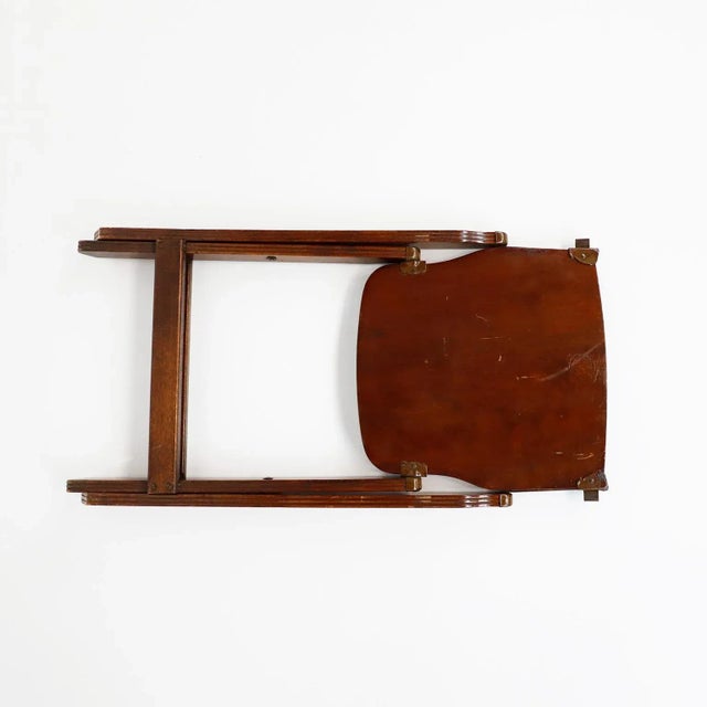 1940s US Army American Seating Company Wooden Folding Chair For Sale - Image 4 of 5