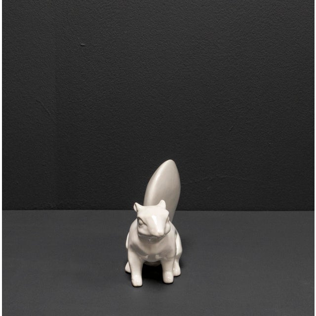 Vintage White Stoneware Squirrel, 1960s For Sale - Image 4 of 9