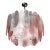 Modernist Round 3-Tier Hand-Blown Murano Glass Chandelier W/ Oval Reeded Shades For Sale
