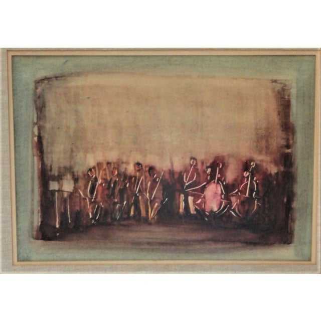 A wonderful abstract painting of the Israeli Orchestra by Joseph (Yosef) Kossonogi. This is an actual watercolor not a...