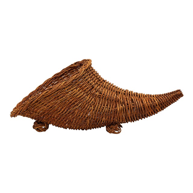 1980s Vintage Cornucopia Centerpiece - 14" Inches Long For Sale
