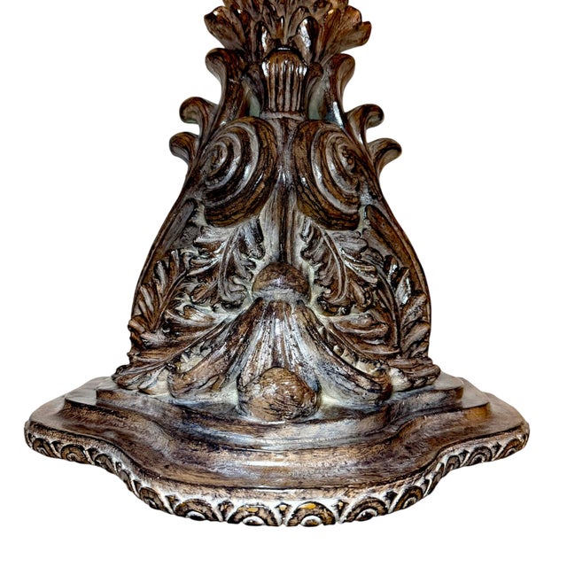 Pair or Vintage Baroque Wall Corbels • Large Acanthus Leaf Architectural Shelves For Sale - Image 14 of 18