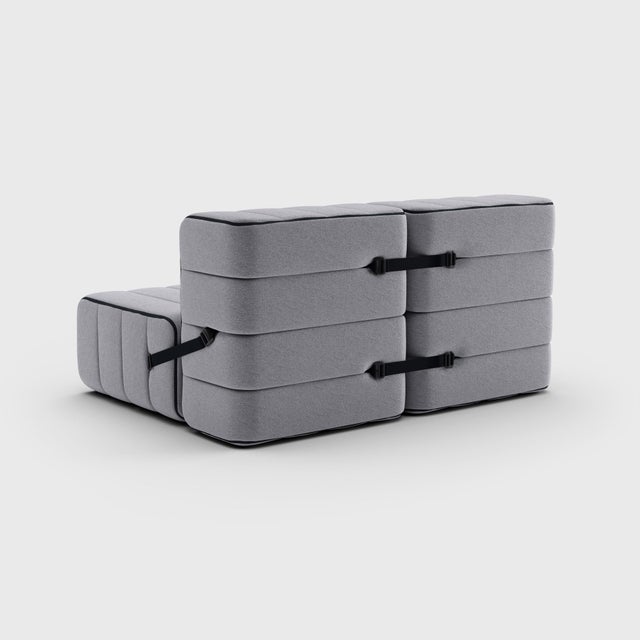 2-Seater Modular Sofa in Jet Fabric by Ambivalenz, Set of 4 For Sale - Image 16 of 18