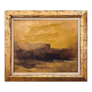1980's Abstract Impressionist Desert Landscape - After Sunset by Robert Baranet - Rare Carl Laughlin Frame