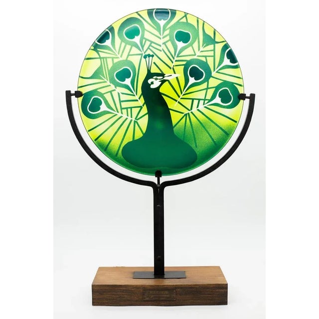 Chartreuse Swedish Limited Edition Sun Catcher by Paul Hoff for Kosta Boda, 1977 For Sale - Image 8 of 8