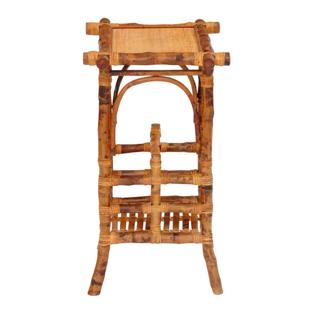 Coastal Magazine Table, Brown, Rattan For Sale - Image 3 of 3