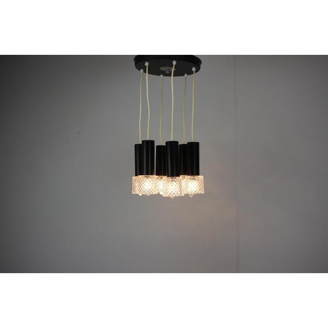 Mid-Century Modern Czechoslovak Glass 5-Light Pendant, 1970s For Sale - Image 14 of 16