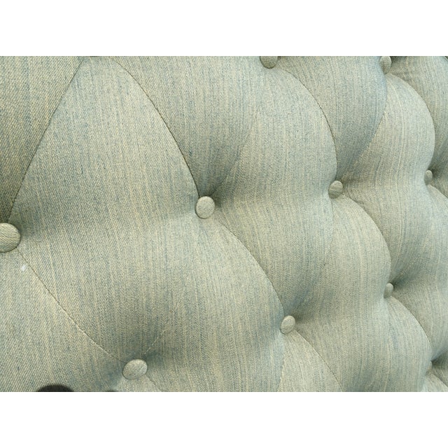 Headboard ~ French Provincial Louis XVI Style Green Tufted Full Queen Headboard For Sale - Image 13 of 15
