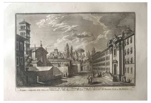 Giuseppe Vasi, Convento dei Padri di S.Bernardo, e Chiesa di S.Pudenziana, Late 1700s, Etching