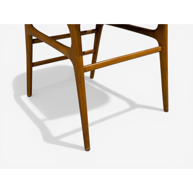 Vittorio Vago Mobili, Six Dining Chairs, Fruitwood, Fabric, Italy, 1960s For Sale - Image 14 of 15