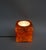 Beige Flamed Cased Glass Table Lamp Cube in Orange, Green, Black and Beige by Peill & Putzler, 1970s For Sale - Image 8 of 16