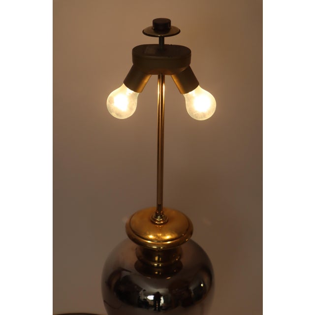 Large Hollywood Regency Table Lamp in Gold and Platinum, 1980s For Sale - Image 17 of 18