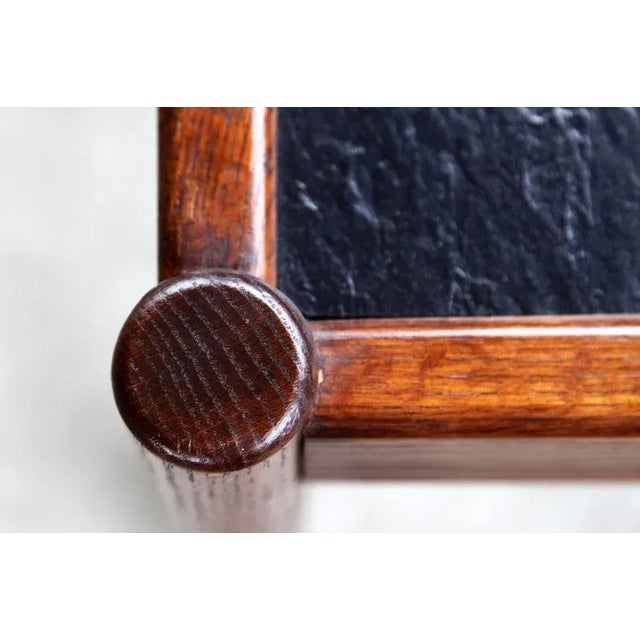 Wood Mid-Century Black Surface and Dark Wood Frame Coffee Table For Sale - Image 7 of 11