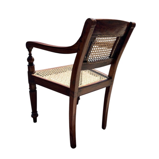 Auburn 19th Century Pair of Anglo Indian Hand Carved Padouk Armchairs For Sale - Image 8 of 15