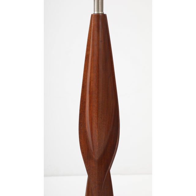 Wood 1960's Mid-Century Modern Chrome and Walnut Table Lamps by Laurel For Sale - Image 7 of 10