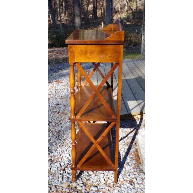 Traditional Vintage Madison Square Furniture Solid Maple Etagere Display Shelf Bookcase For Sale - Image 3 of 17