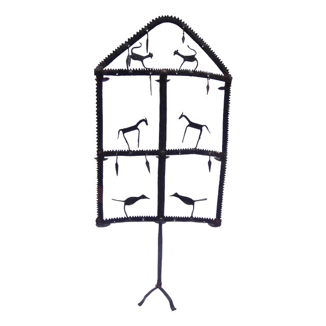 Wrought Iron Dividing Screen with Animal Decoration from Marolles, 1950s For Sale