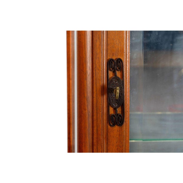 Art Nouveau Carved and Burl Walnut Display Cabinet Circa 1900 For Sale - Image 9 of 18