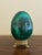 Late 20th Century Large Solid Malachite Egg on Neoclassical Brass Stand With Paw Feet For Sale - Image 5 of 10