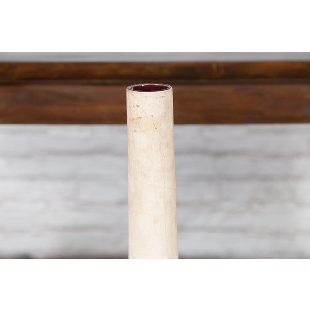 Northern Thai Chiang Mai White Contemporary Vase from the Prem Collection For Sale - Image 9 of 13