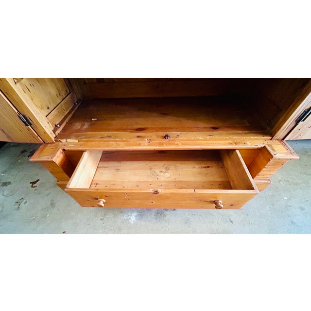 Antique 19th Century Rustic Wormwood Pine Armoire For Sale - Image 11 of 12
