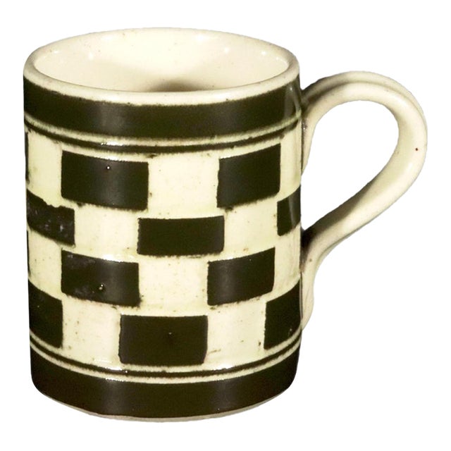 English Creamware Checkerboard Child's Mug, Circa 1820–1850 For Sale