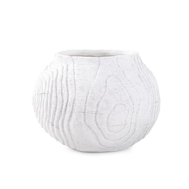 2020s Faux Bois Round Bowl in a White Washed Polyresin For Sale - Image 5 of 10